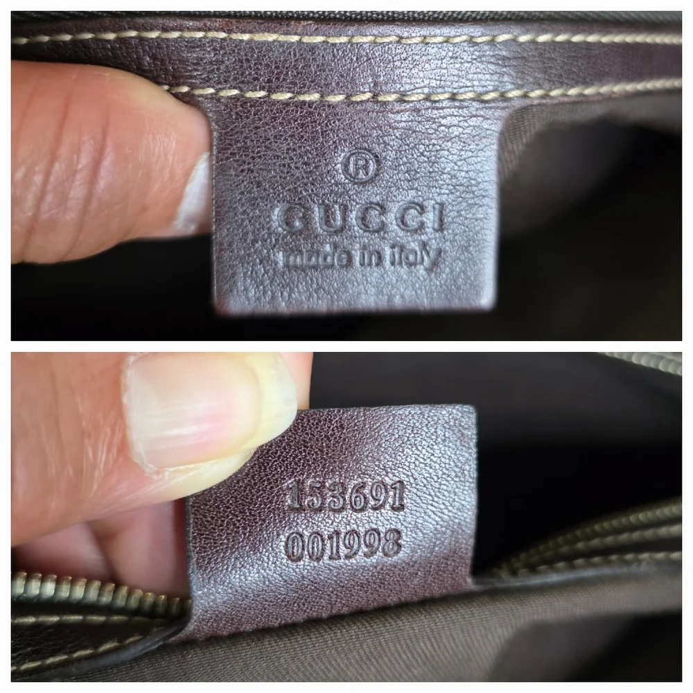 Gucci Beige Monogram Hobo Bag with Green-Red Stripe - Authenticated - Picture 15 of 16